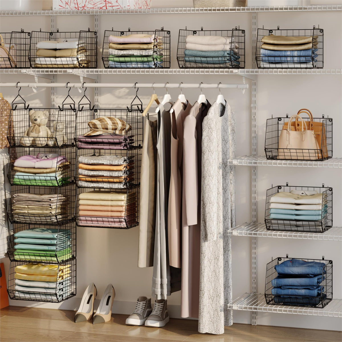 X-cosrack five wire baskets offering easy visibility and access