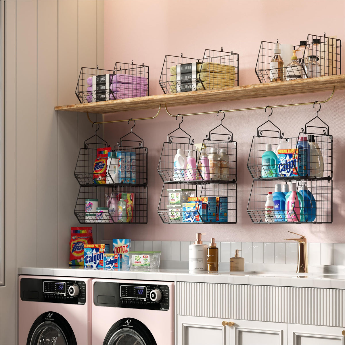 X-cosrack foldable hanging shelves for space-saving storage