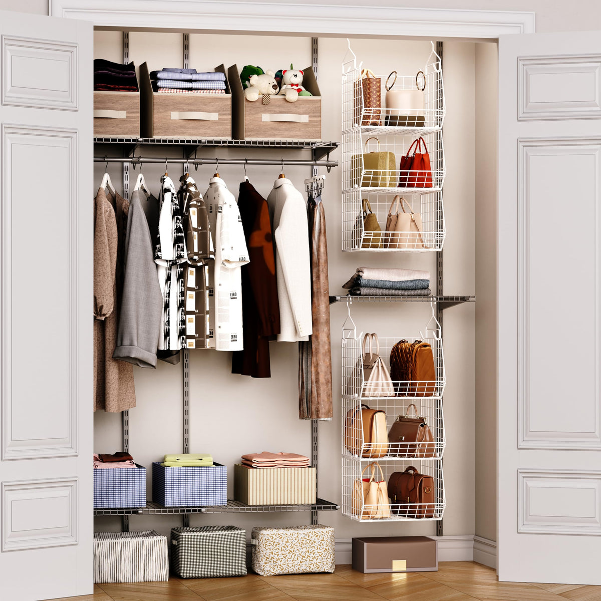 X-cosrack foldable shelves saving space when not in use