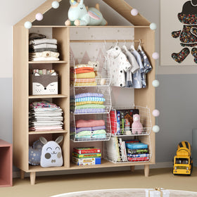 X-cosrack foldable shelves with S-hooks provide quick, clutter-free setup.
