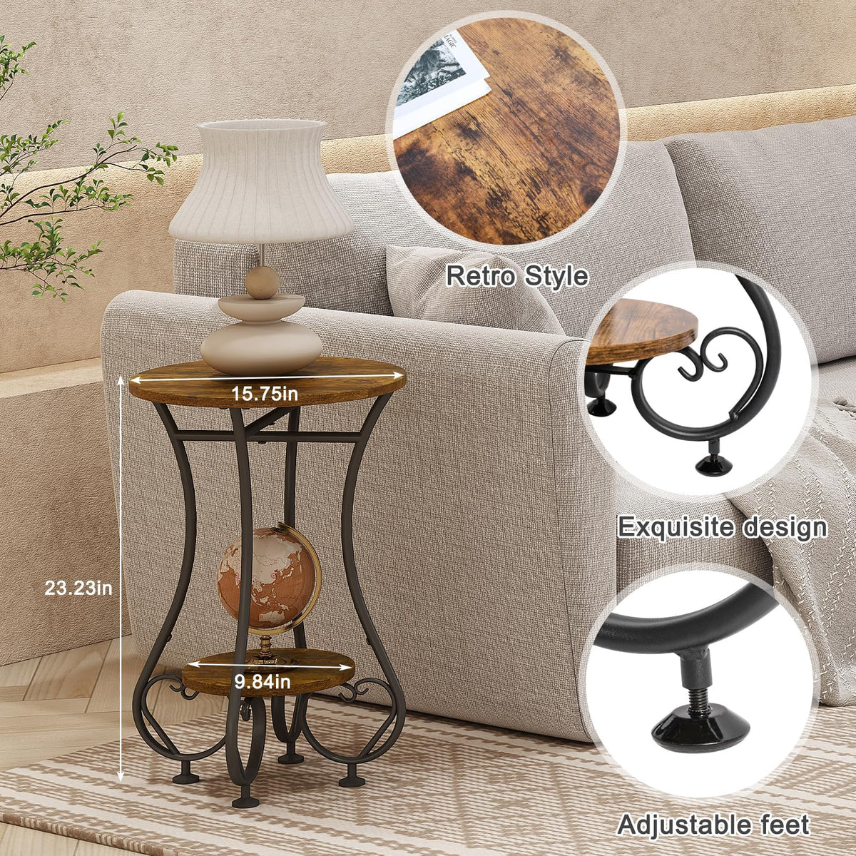 X-cosrack heart-shaped legs design adds stylish support to this sturdy table.