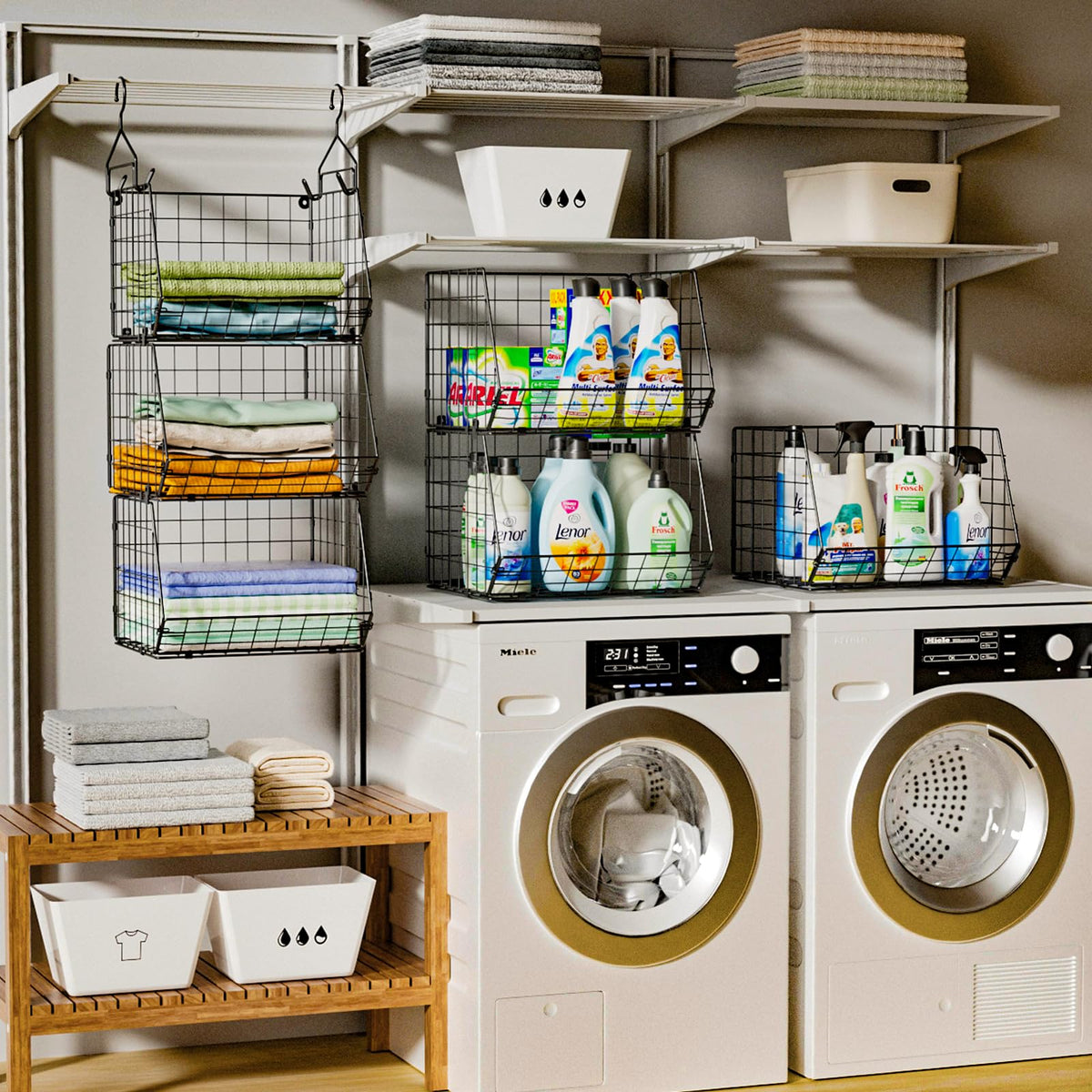 X-cosrack baskets holding up to 20 pounds each