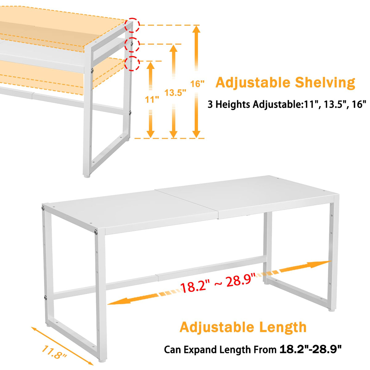 X-cosrack heavy-duty shelf safely supports up to 110 lbs for pots and small appliances