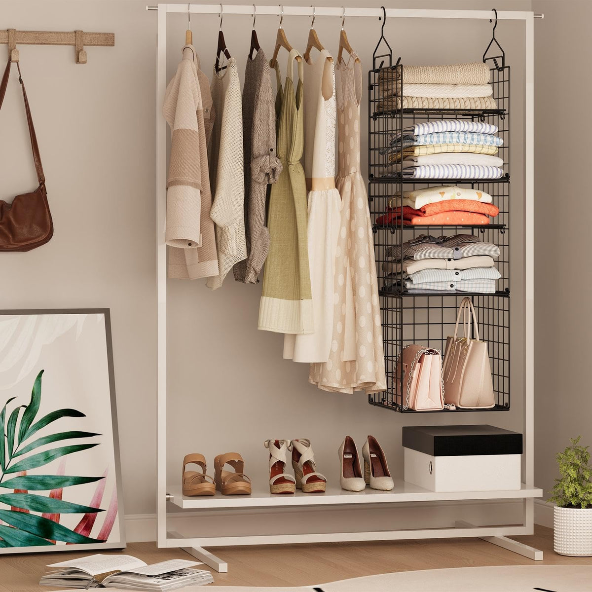 X-cosrack metal hanging shelves showcase sturdy steel construction for heavy items