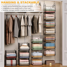 X-cosrack modular design lets you stack or separate baskets.