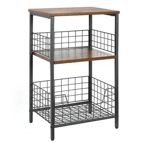 X-cosrack side table with a 3-tier record stand for organized vinyl