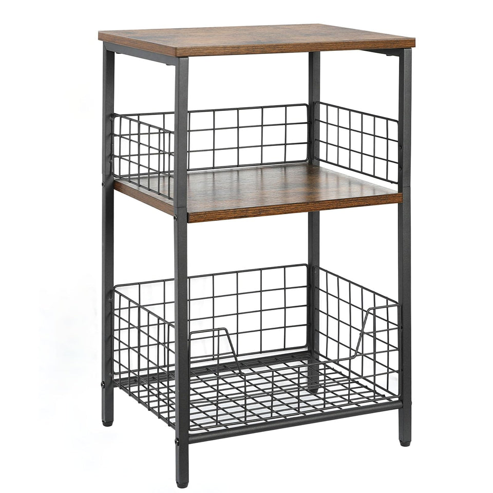 X-cosrack side table with a 3-tier record stand for organized vinyl