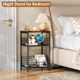 X-cosrack sturdy metal frame and legs support the end table's durability