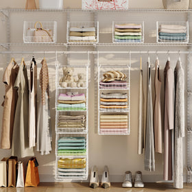 X-cosrack stackable configuration demonstrates versatility for customizing closet storage.