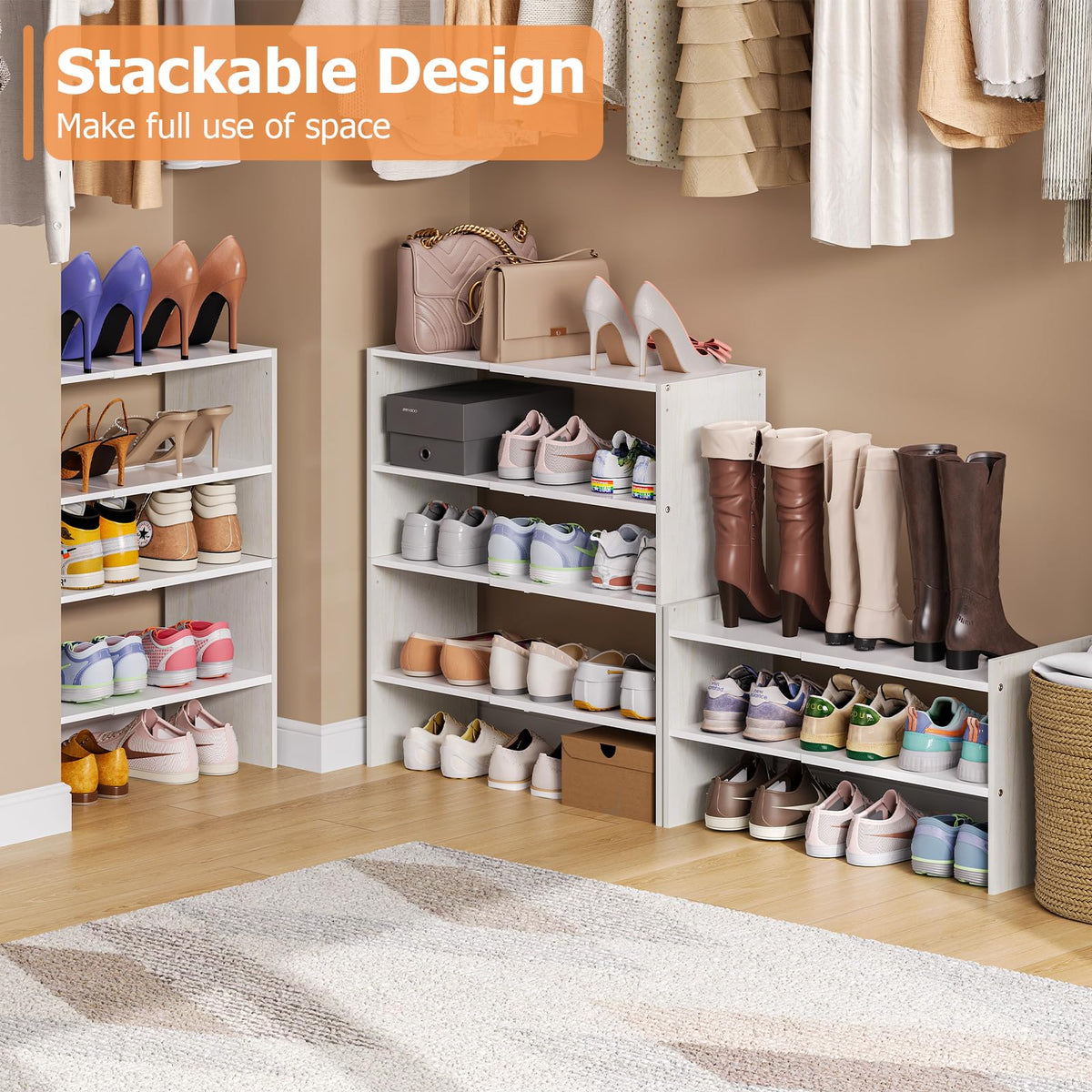 X-cosrack stackable design enables multi-tier configurations for extra capacity