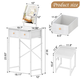 X-cosrack vanity with storage helps declutter dressing routines.