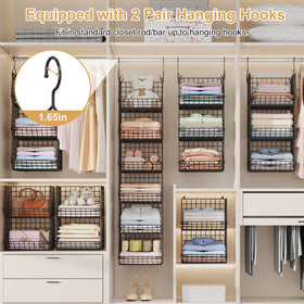 Six baskets provide visible storage for clothes and accessories.