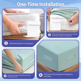 X2NiuTls bed sheet holders ideal for families, preventing sheet shifts during busy mornings.