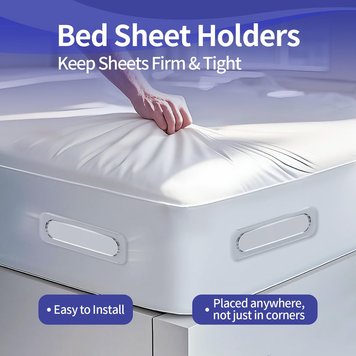 X2NiuTls bed sheet holders sturdy steel frame adds lasting tension for smooth sheets.