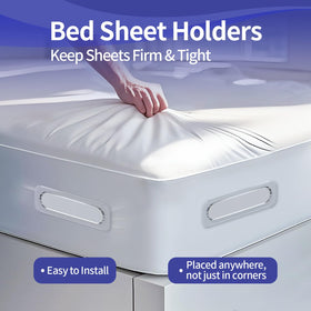 X2NiuTls bed sheet holders sturdy steel frame adds lasting tension for smooth sheets.