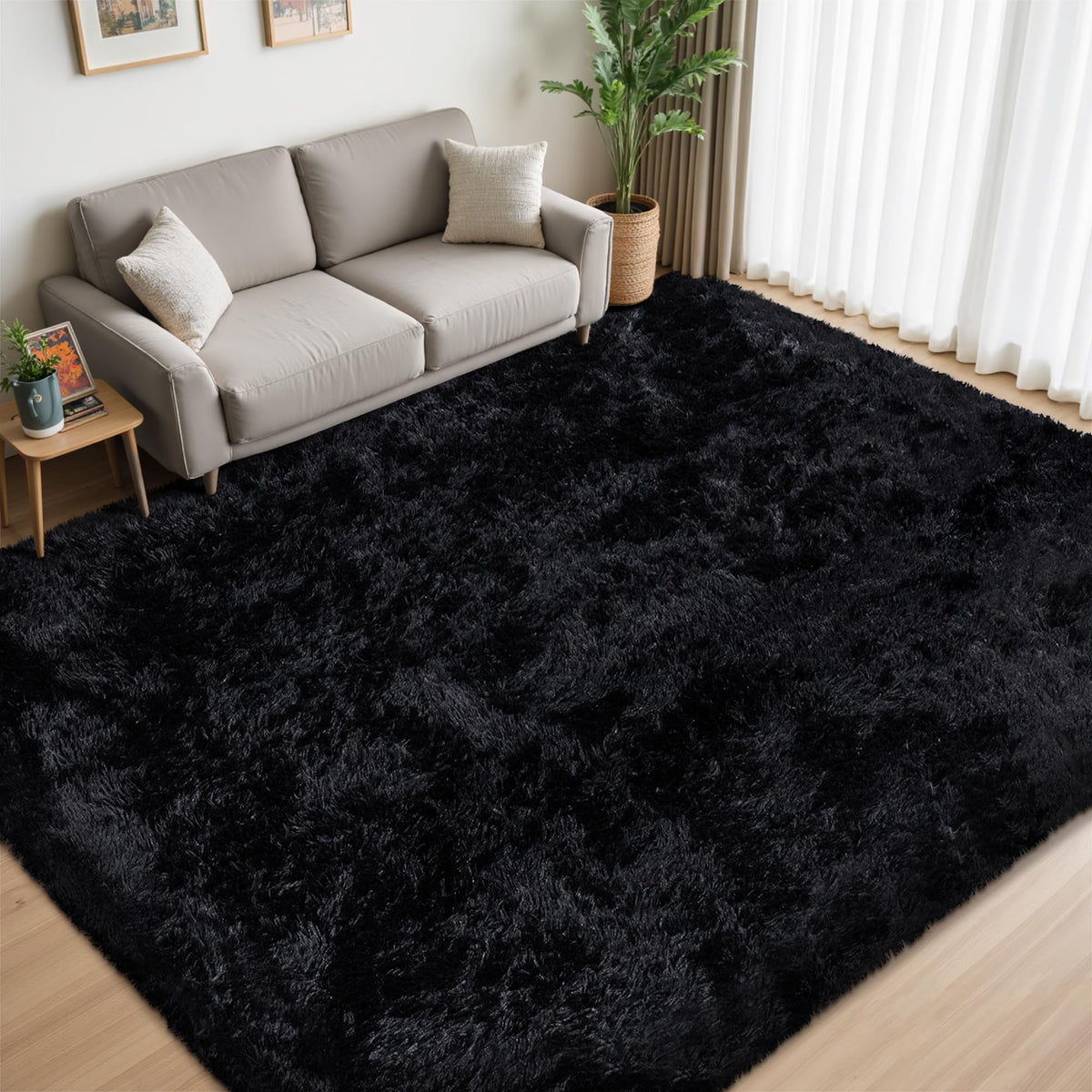 Xafir 8x10 area rug in living room demonstrates modern, inviting style
