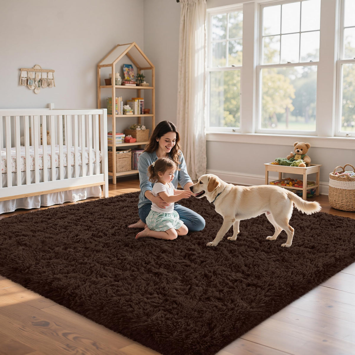 Xafir modern minimalist brown rug complements any decor