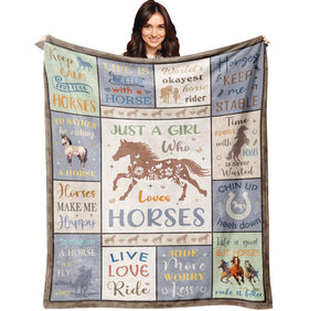 XALAZY horse blanket 50x60in shows warm, soft flannel for cozy evenings