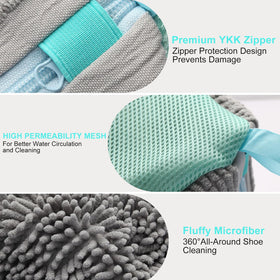 Xan Concept chenille fabric close-up shows gentle cleaning action.