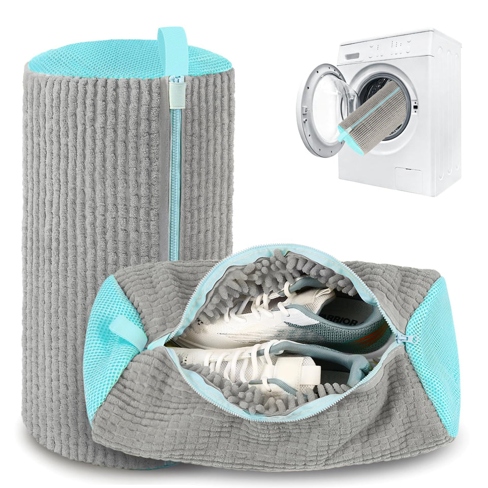 Xan Concept shoe washing bag closed protects sneakers during wash.