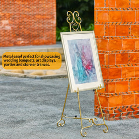 XAONIEN metal easel side profile shows sturdy construction for heavy pieces