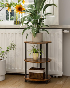 XBurmo assembled round table ready for use in a compact space