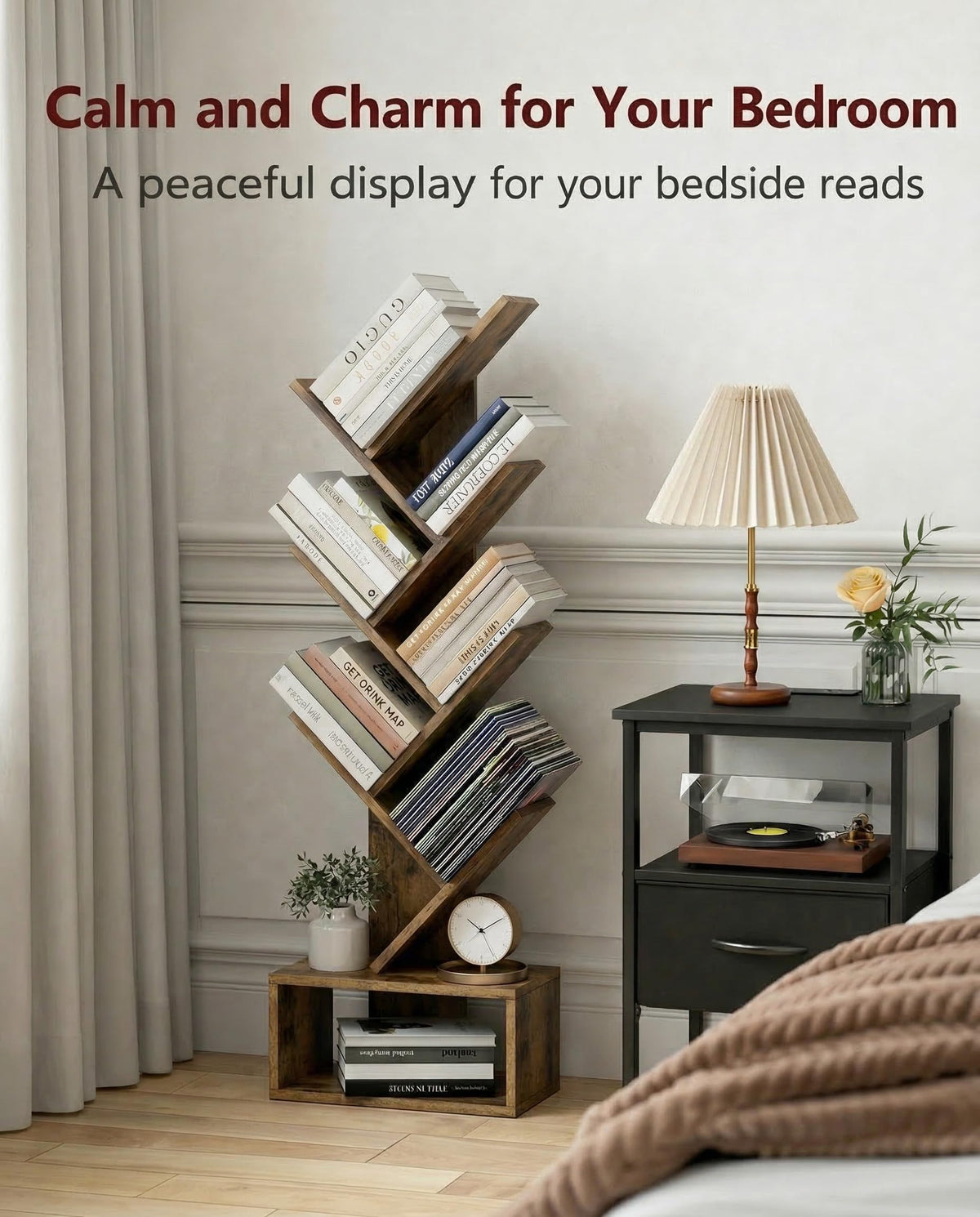 XBurmo rustic brown finish shelf with durable waterproof surface