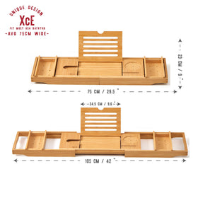 XcE Bamboo Bathtub Caddy anti-slip pads prevent movement on tubs