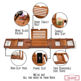 XcE caddy features wine glass holder for relaxed, hands-free sipping