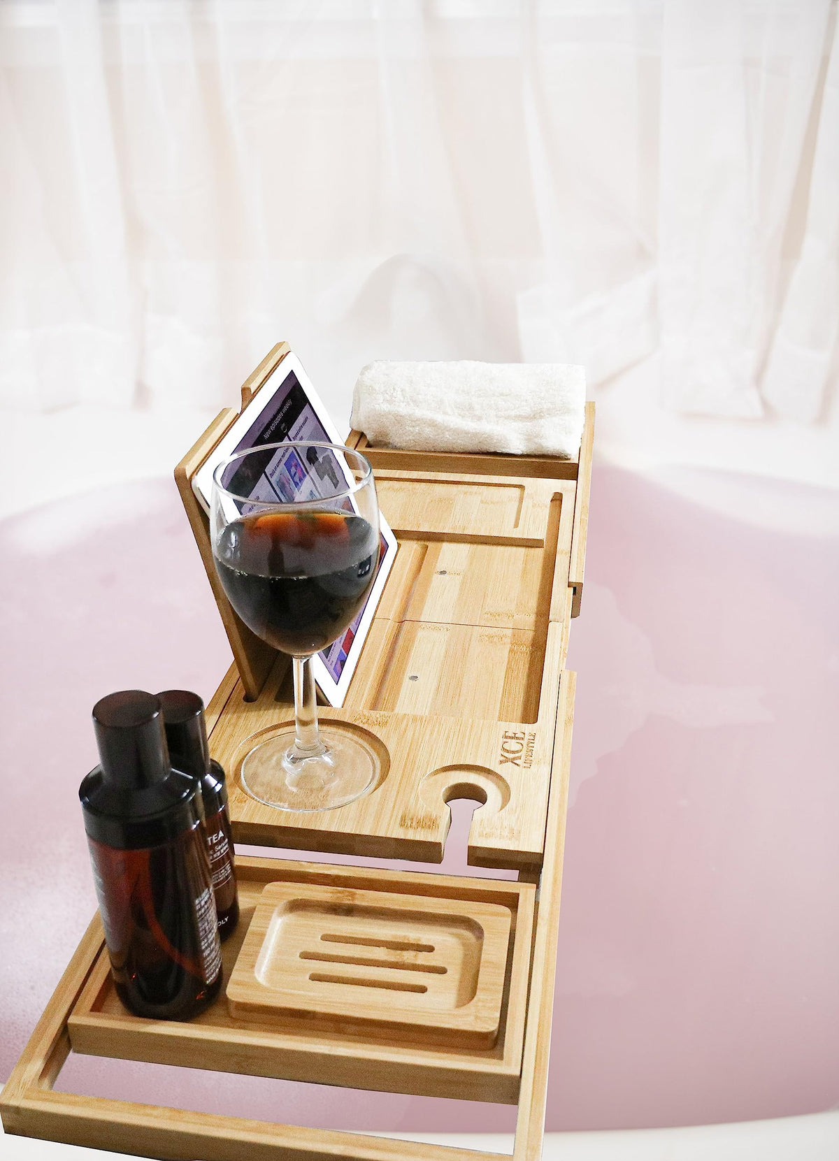 XcE bamboo finish adds warm elegance to any bathroom
