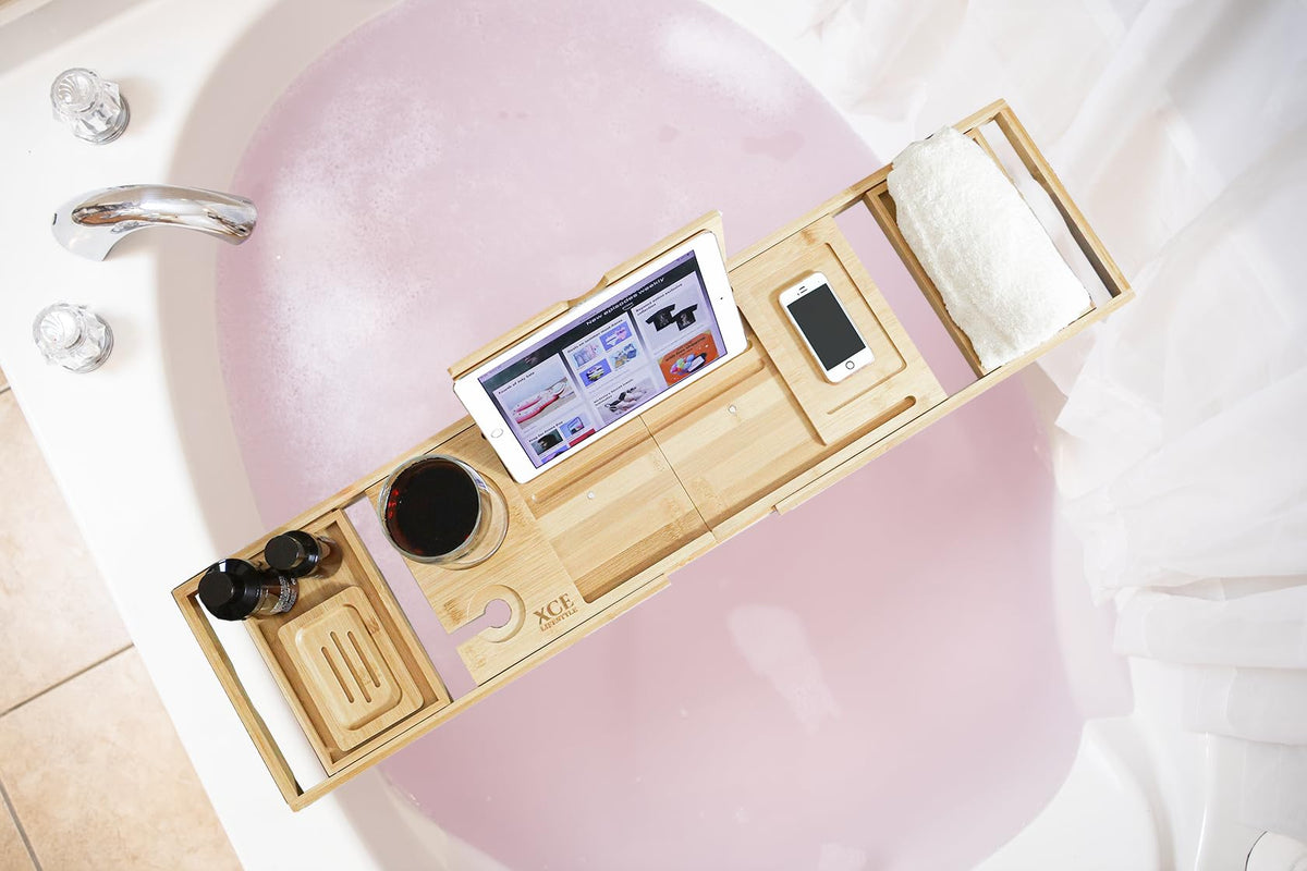 XcE bathtub caddy book stand keeps reading hands-free