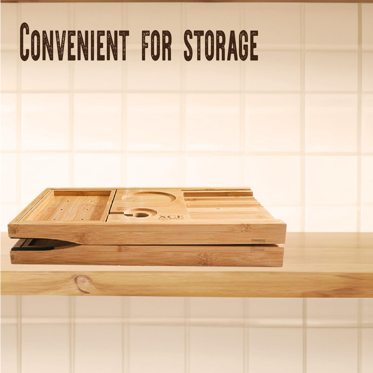 XcE foldable caddy stores flat for compact spaces