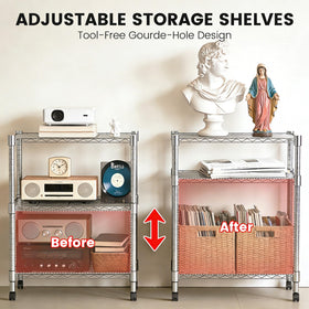 Xcity storage rack displaying leveling feet on uneven floors