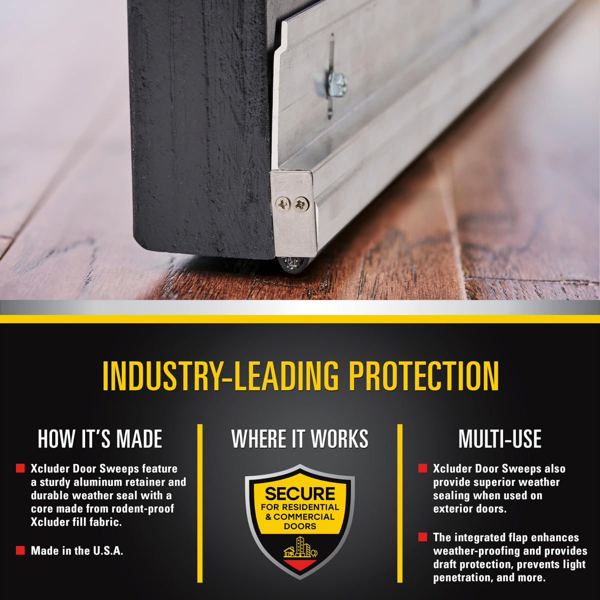 Easy installation with screws and cut-to-size Versa-Line