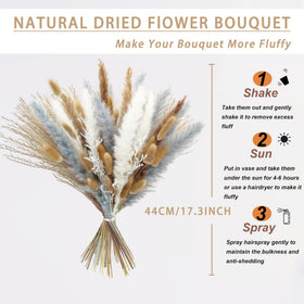 XCMC 17-inch dried bouquet enhances living room decor in earthy tones