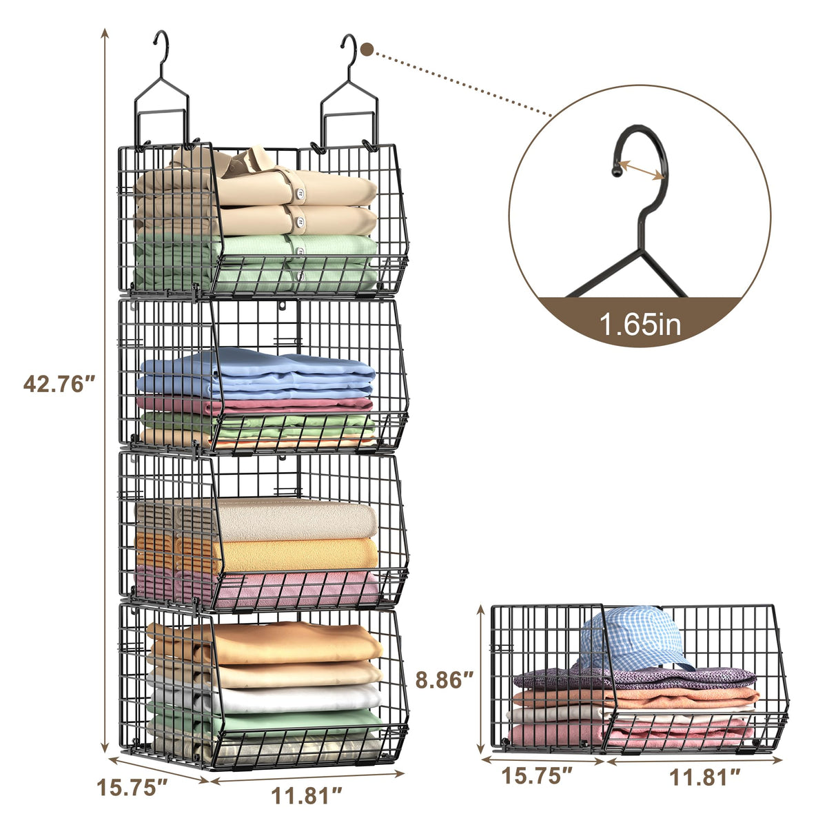 X-cosrack five S-hooks for essentials like purses and keys