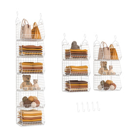 X-cosrack 6-tier closet organizer with baskets keeps clothes organized and easy to view.