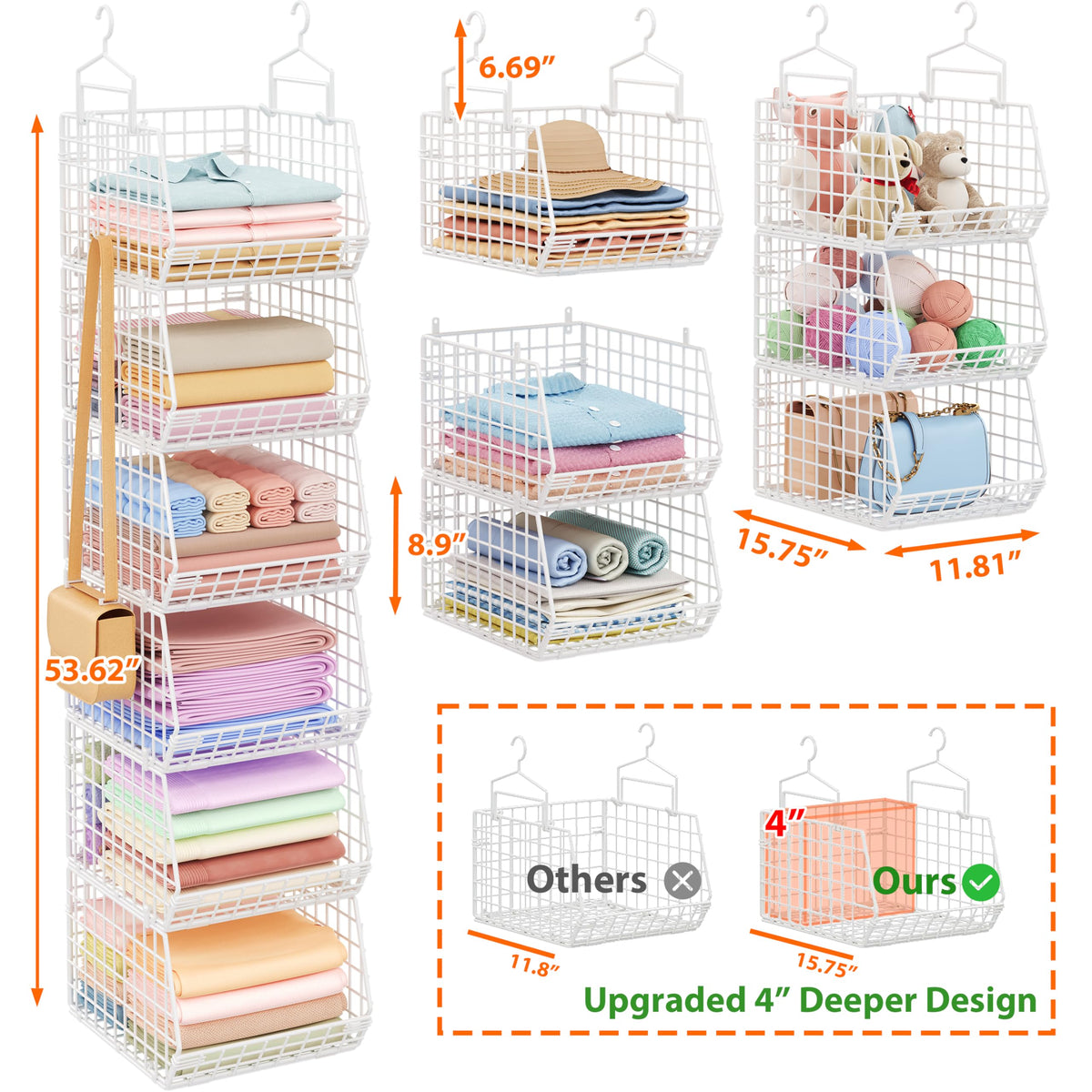 X-cosrack versatile for closets, laundry rooms, pantries, dorms, and more.