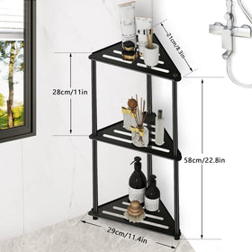 XEENEW black finish modern shower caddy adds contemporary style and resilience.