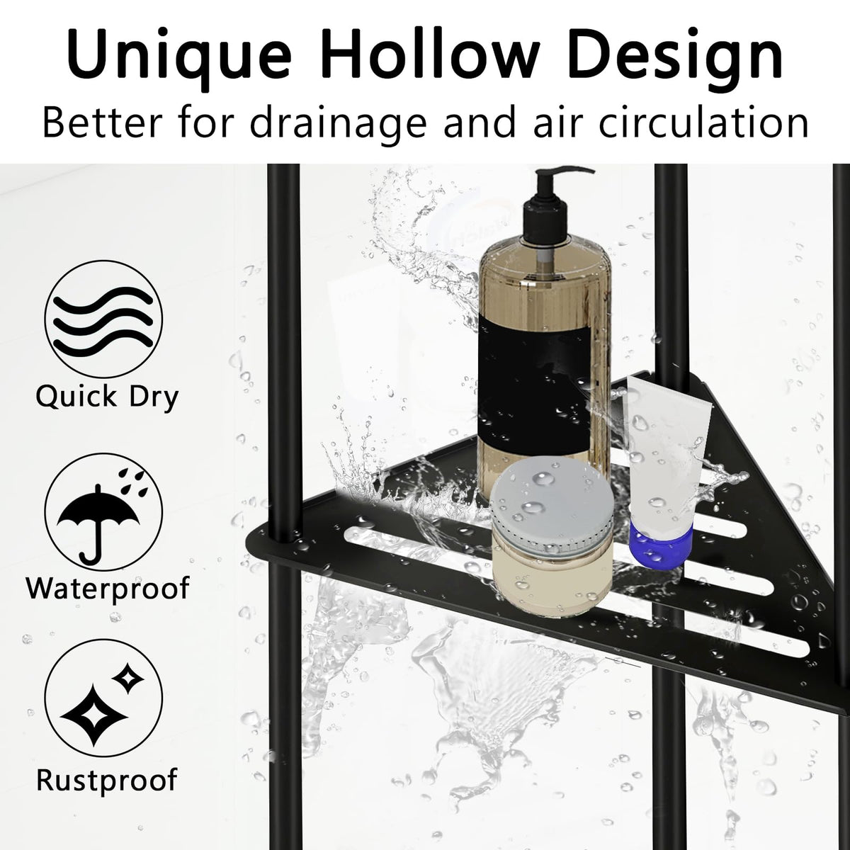 XEENEW shower stand with easy-assembly hardware for quick setup.
