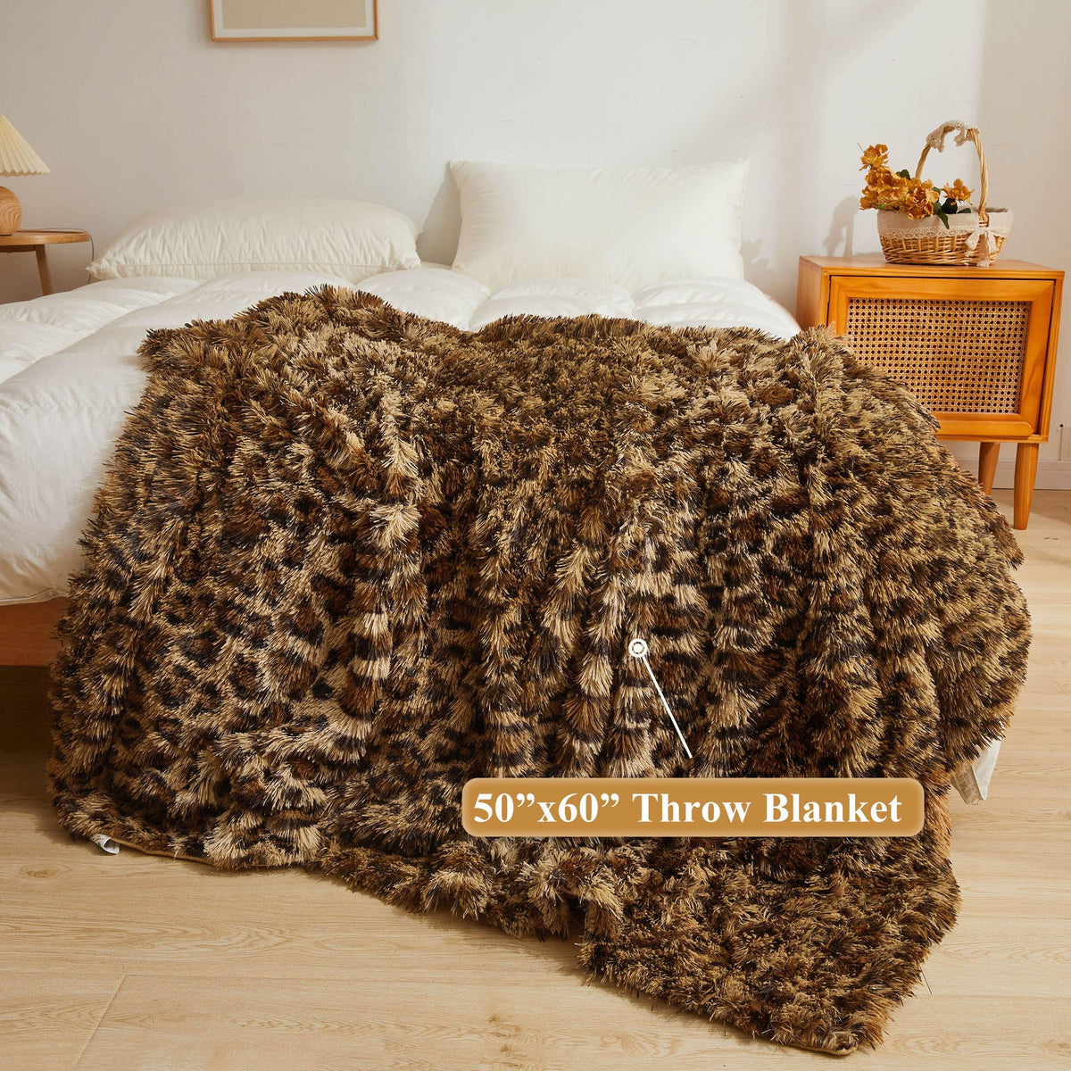 XeGe close-up of plush leopard faux fur texture