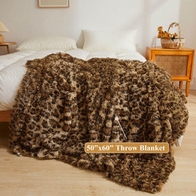 XeGe close-up of plush leopard faux fur texture