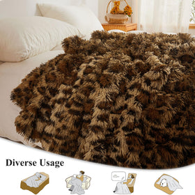 XeGe leopard print throw placed on sofa for comfort and style