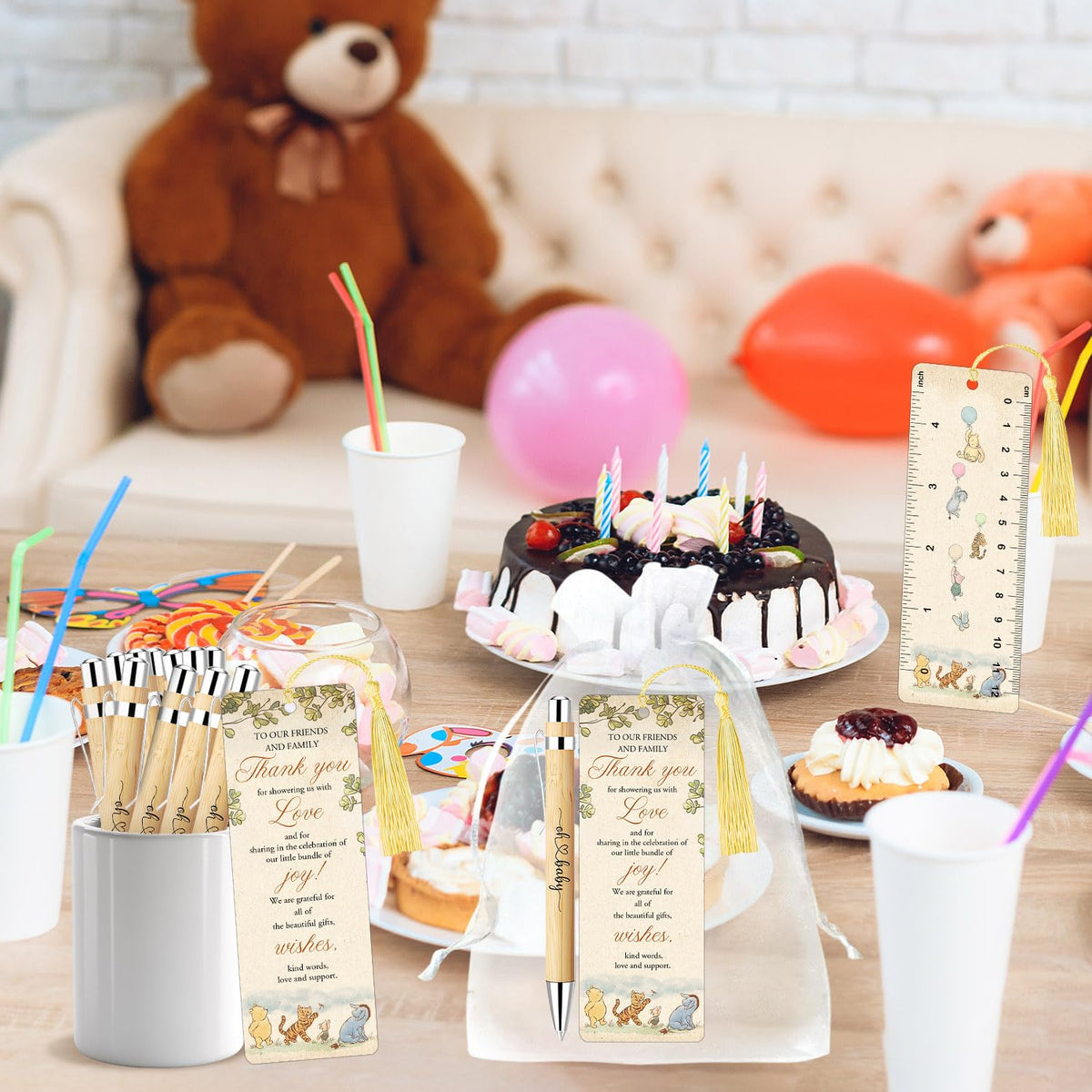Xendelow Winnie design featuring whimsical Pooh-inspired artwork for baby celebrations.