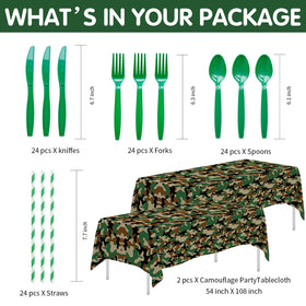 Xenorik camouflage napkins add practical style to camping or hunting events.
