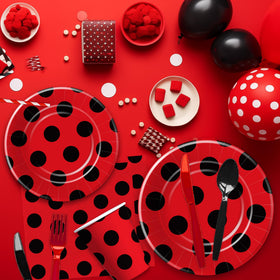 Xenorik Ladybug tablecloth creates vibrant coverage for the table