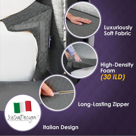 Premium 30ILD foam core provides supportive, durable comfort