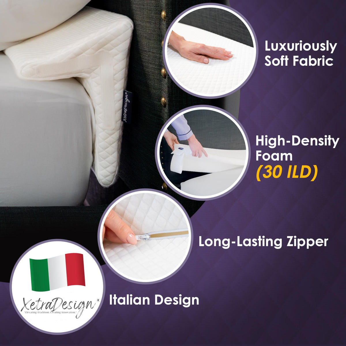 XetraDesign Bed Wedge removable cover for easy cleaning and fresh sleep space