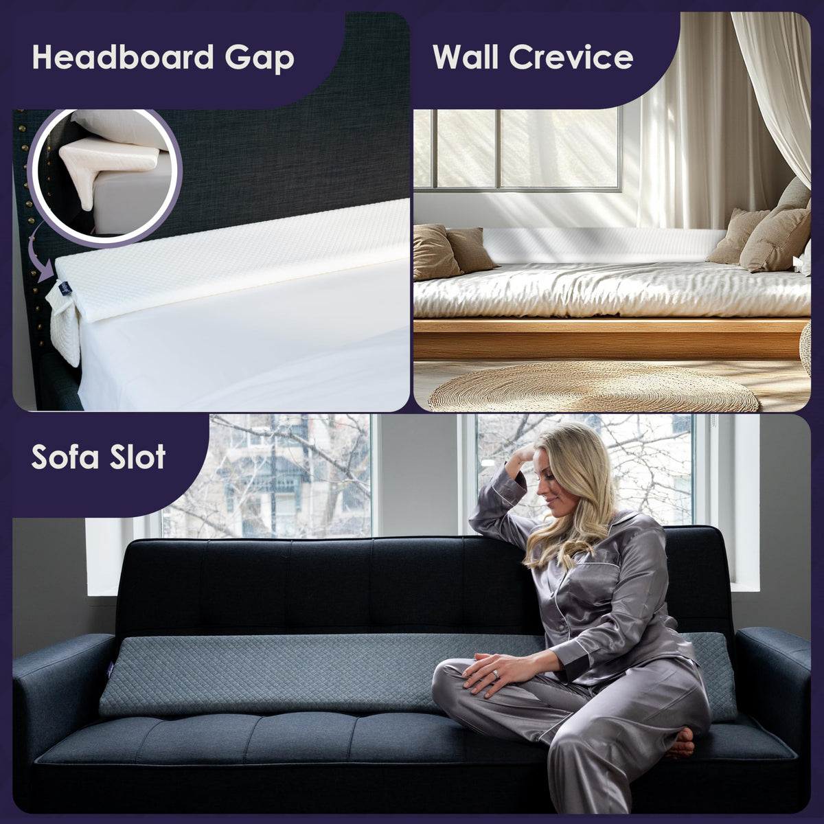 XetraDesign Bed Wedge size variation image illustrating five size options