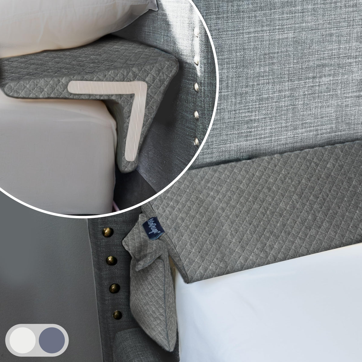 Includes pockets, cover, and bed-sheet tucking tool for simple setup